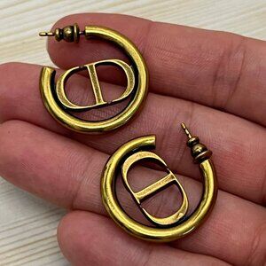 Christian dior 1" hoop earrings